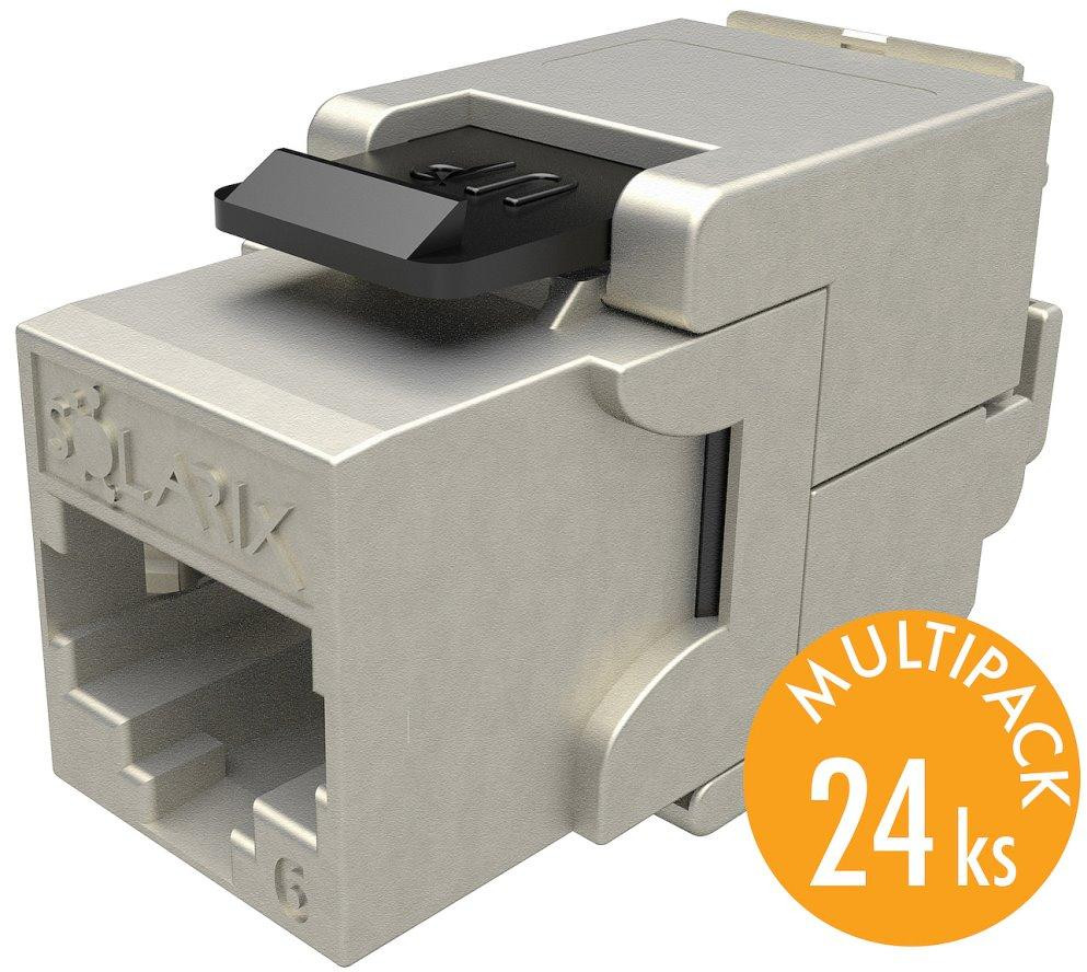 Solarix Multipack 24 ks samořezný keystone Solarix CAT6 STP SXKJ-6-STP-BK-SA