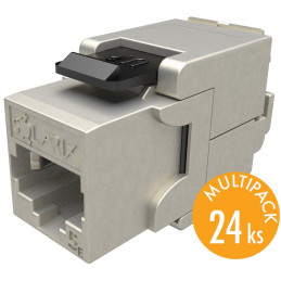 Solarix Multipack 24 ks samořezný keystone Solarix CAT5E STP SXKJ-5E-STP-BK-SA