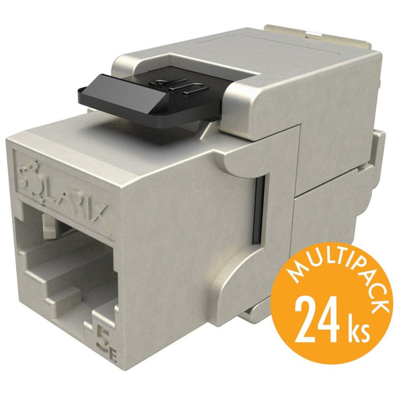 Solarix Multipack 24 ks samořezný keystone Solarix CAT5E STP SXKJ-5E-STP-BK-SA