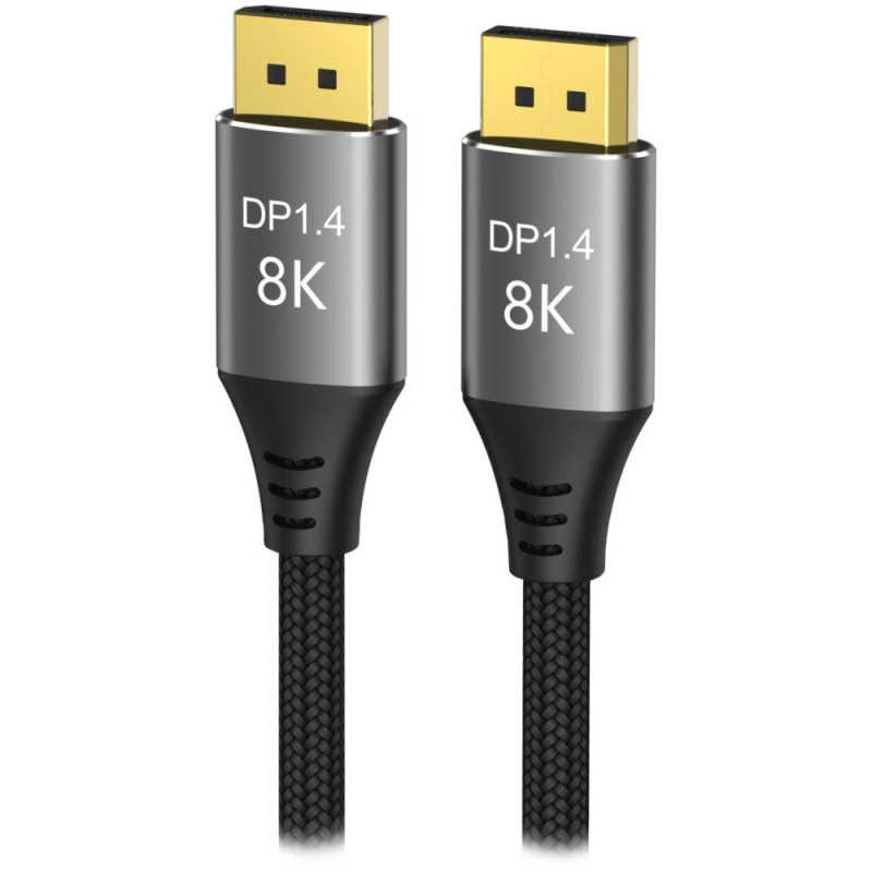 PremiumCord DisplayPort 1.4 přípojný kabel 32,4Gbit/s, rozlišení 8K, kovové a zlacené konektory, 5m