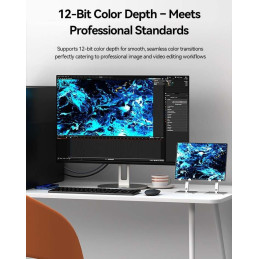 PremiumCord DisplayPort 1.4 přípojný kabel 32,4Gbit/s, rozlišení 8K, kovové a zlacené konektory, 7,5m