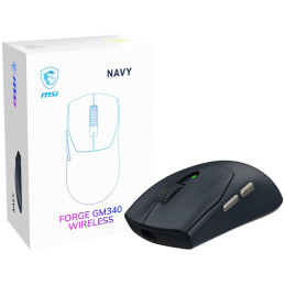 MSI herní myš FORGE GM340 Wireless Navy/ bezdrátová/ 12.000 dpi/ 2,4GHz/ BT5.2/ USB/ 6 tlačítek/ tmavě modrá