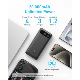 Anker Powerbanka/20000mAh/ 87W/ integrovaný USB-C kabel/ černá