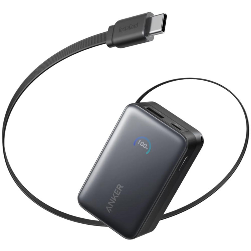 Anker Nano Powerbanka/10000mAh/ 45W/ integrovaný USB-C kabel/ černá