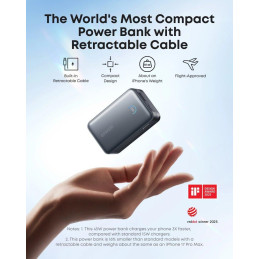 Anker Nano Powerbanka/10000mAh/ 45W/ integrovaný USB-C kabel/ černá