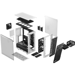 Fractal Design Meshify 2 Compact White TG Clear Tint / Midi Tower / průhledná bočnice / bez zdroje / bílá