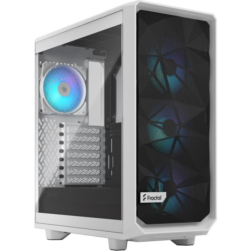 Fractal Design Meshify 2 Compact RGB White TG Clear Tint / Midi Tower / průhledná bočnice / bez zdroje / bílá