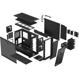 Fractal Design Meshify 2 Black TG Light Tint / Midi Tower / průhledná bočnice / bez zdroje / černá