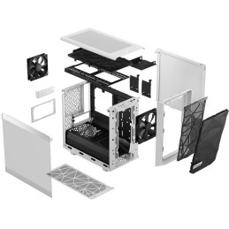 Fractal Design Meshify 2 Nano White TG Clear Tint / Mini ITX / průhledná bočnice / bez zdroje / bílá