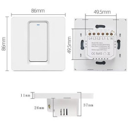Solarmi Wi-Fi a BT vypínač, 1 pól, ESPHome