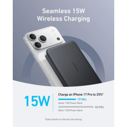 Anker MagGo Powerbanka/ 10000mAh/ 30W/ Bezdrátové nabíjení/ černá
