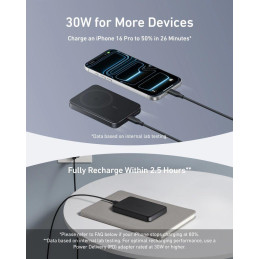 Anker MagGo Powerbanka/ 10000mAh/ 30W/ Bezdrátové nabíjení/ černá