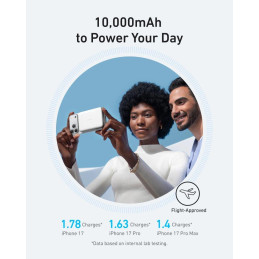 Anker MagGo Powerbanka/ 10000mAh/ 30W/ Bezdrátové nabíjení/ bílá