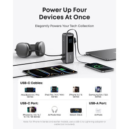 Anker Powerbanka/ 25000mAh/ 165W/ integrovaný USB-C a zasouvací kabel/ černá