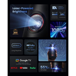 Anker Nebula Capsule 3 GTV/ Projektor/ Full HD/ Dolby Audio/ Bluetooth/ Wi-Fi/ přenosný/ černý