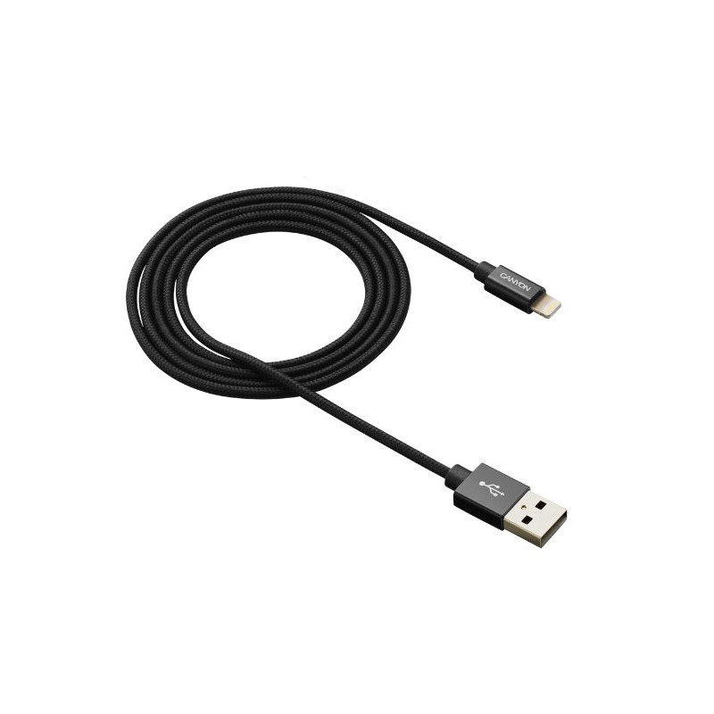 CANYON nabíjecí kabel Lightning MFI-3, opletený, Apple certifikát, délka 1m, černá