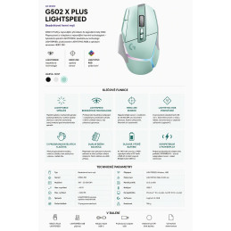 Logitech G502 X PLUS Gaming Mouse - MINT - EER2