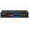 Vivotek AW-FET-060P-060 Switch, 4× FE PoE + 2× FE, 802.3af/at, PoE 60W, dosah až 250 m, nemanagovaný