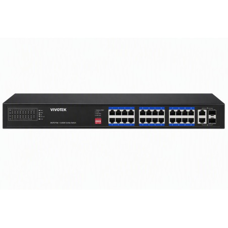 Vivotek AW-FGT-180P-250 Switch, 16× FE PoE + 2× GE Combo, 802.3af/at, PoE 250W, až 250 m, nemanagovaný