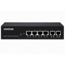 Vivotek AW-GEL-065A-060 Lite Switch, 4× GE PoE + 2× GE, 802.3af/at, PoE 60W, VLAN, dosah 250 m, managed
