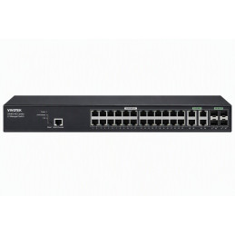 Vivotek AW-GEV-288A-370 Switch, 24× GE PoE + 4× GE/SFP Combo, 802.3af/at, PoE 370W, managed