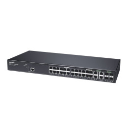 Vivotek AW-GEV-288A-370 Switch, 24× GE PoE + 4× GE/SFP Combo, 802.3af/at, PoE 370W, managed