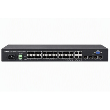 Vivotek AW-GTS-287A Switch, 24× GE + 4× 10G SFP+, L2+ management, rack 19", managed