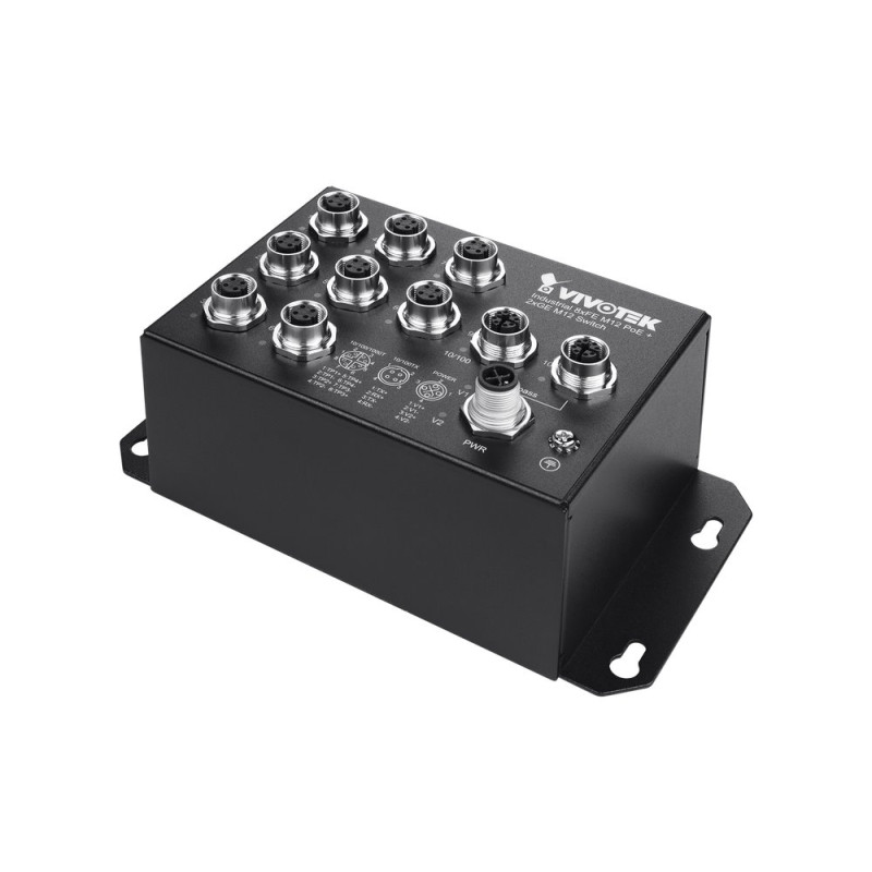 Vivotek AW-IHT-1002 průmyslový PoE Switch s M12 konektory, Gigabit Ethernet, -40 až 75 °C