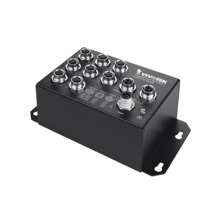 Vivotek AW-IHT-1002 průmyslový PoE Switch s M12 konektory, Gigabit Ethernet, -40 až 75 °C