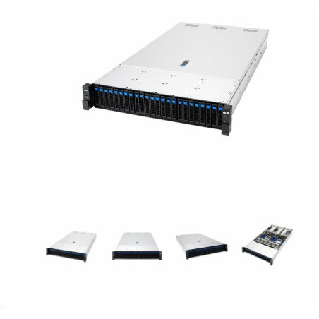 ASUS 2U RS720A-E13-RS24/3.2K/24N/G 2x SP5 (LGA 6096P) 24x DDR5 / 24x NVMe / GPU / 1x LAN / 3.2kW