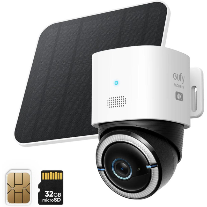 Anker Eufy S330 4G LTE Solar/ PTZ/ 4K/ 130°/ AI detekce/ mic+repro/ Wi-Fi/ bílá