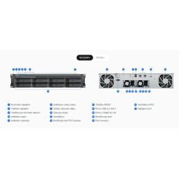 Synology RackStation RS1226RP+ 8-bay NAS, rack 2U, AMD Ryzen V1500B, RAM 4GB, LAN 2x 2.5Gb, dva zdroje