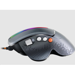 CANYON Herní myš APSTAR, 6 programovatelných tlačítek, senzor Sunplus, až 6400 DPI, opletený kabel,RGB podsvícení, šedá