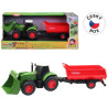 Traktor s přívěsem, na setrvačník, se světlem a zvukem, na baterie, 1:32, 30 cm