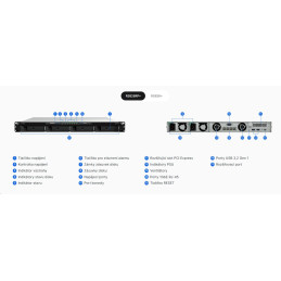 Synology RackStation RS826RP+ 4-bay NAS, rack 1U, CPU QC Ryzen V1500B 64bit, RAM 2GB, dva zdroje
