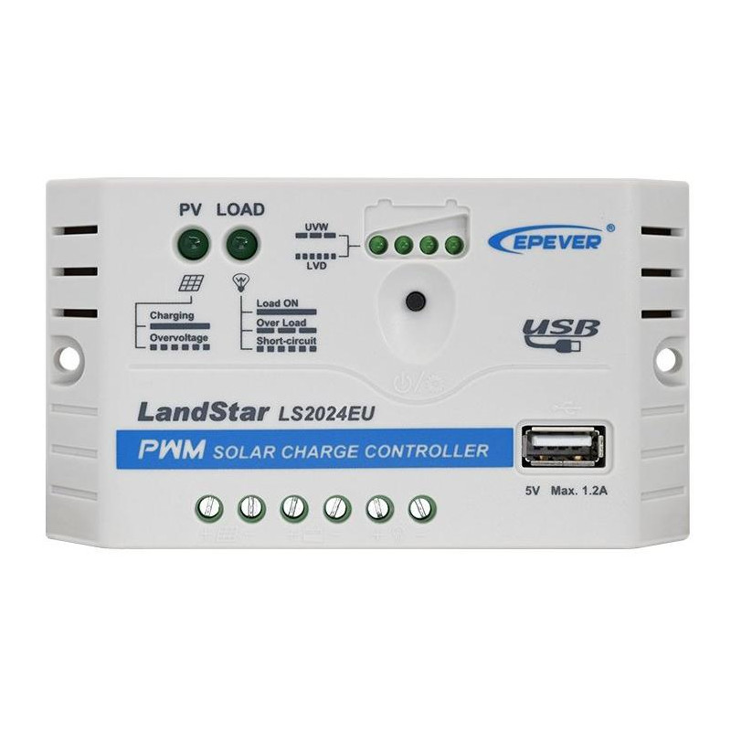 EPEVER LS2024EU solární PWM regulátor 12/24V, 20A, vstup 30V/50V