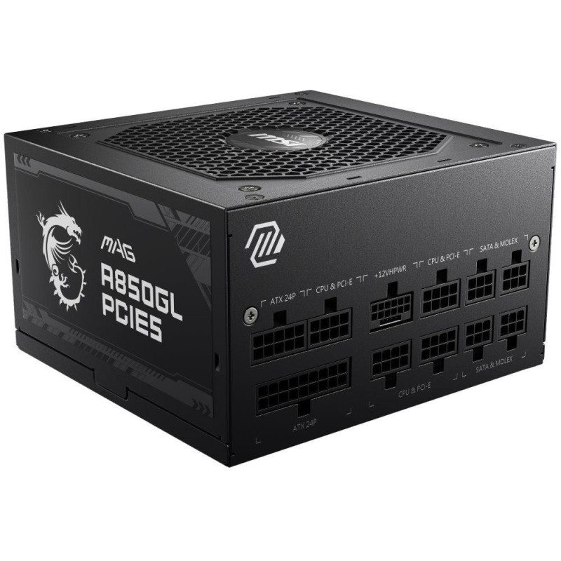 POŠKOZENÝ OBAL - MSI zdroj MAG A850GL PCIE5/ 850W/ ATX3.0/ akt. PFC/ 7 let celk. záruka/ 120mm fan/ modulární kabeláž/ 80PLUS ..