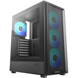 DEEPCOOL skříň CC550 4F / ATX / 4x120 mm ARGB fan / USB3 / USB2 / USB-C / tvrzené sklo / černá