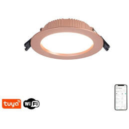 IMMAX NEO DOWN podhledové (stropní) svítidlo, 12cm, 12W, BEACON, CCT, měď/Rose gold, Wi-Fi, TUYA
