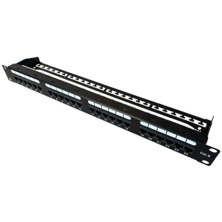 DATACOM Patch panel 19" UTP 24 port CAT6 DUAL 1U BK (4x6p) VL