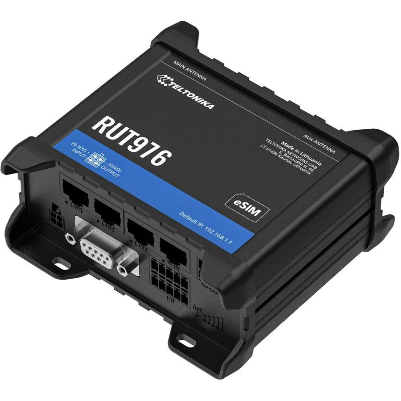 Teltonika RUT976 průmyslový router   3x LAN, 1x WAN, Dual SIM + eSIM, 5G Redcap, RS232/485, Wi-Fi 4