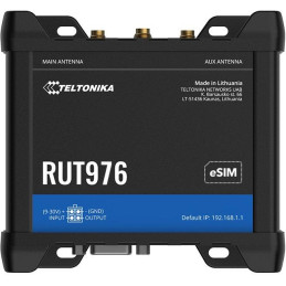 Teltonika RUT976 průmyslový router   3x LAN, 1x WAN, Dual SIM + eSIM, 5G Redcap, RS232/485, Wi-Fi 4