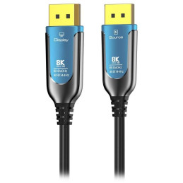PremiumCord 8K Optický DisplayPort 1.4 přípojný kabel M/M, zlacené konekt. 10m