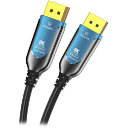 PremiumCord 8K Optický DisplayPort 1.4 přípojný kabel M/M, zlacené konekt. 10m