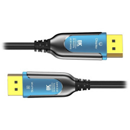 PremiumCord 8K Optický DisplayPort 1.4 přípojný kabel M/M, zlacené konekt. 10m
