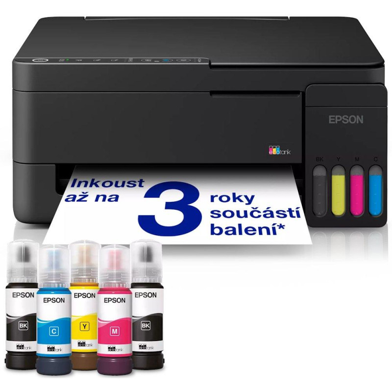 Epson EcoTank L3351/ 5760 x 1440/ A4/ MFZ/ ITS/ 4 barvy/ WiFi/ USB/ 5 let záruka po registraci