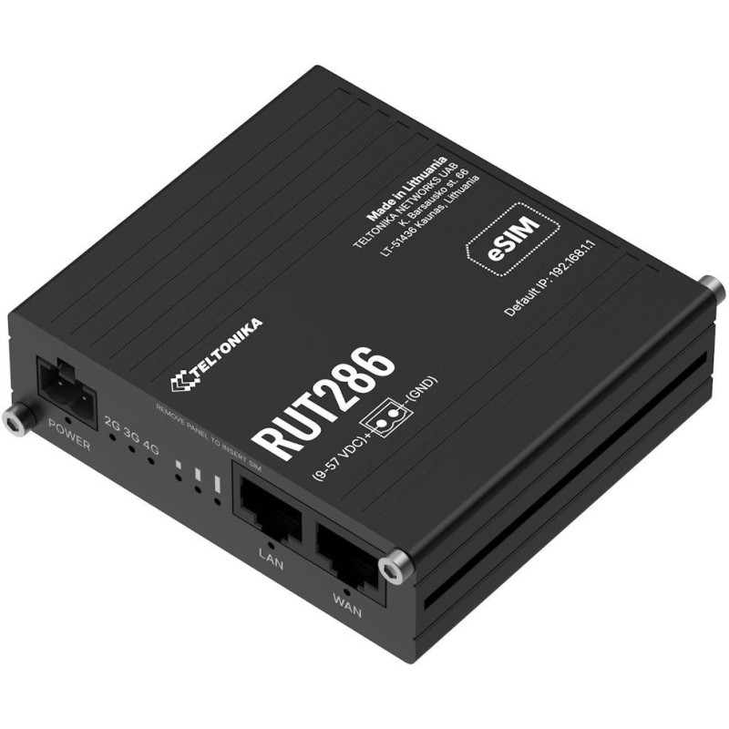 Teltonika RUT286 průmyslový router   1x LAN, 1x WAN, RS232/485. 2x SIM + eSIM, LTE Telit, Wi-Fi 4
