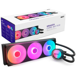 NZXT vodní chladič Kraken Core 360 RGB / 3x120mm RGB fan / 4-pin PWM / single frame fan / 6 let