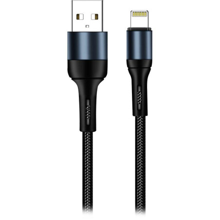 Colorway Datový Kabel USB/ Apple Lightning/ 2.4A/ Nylon/ 1m/ Černý