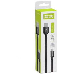 Colorway Datový Kabel Usb / Micro Usb/ 2m/ 2.4A/ Černý
